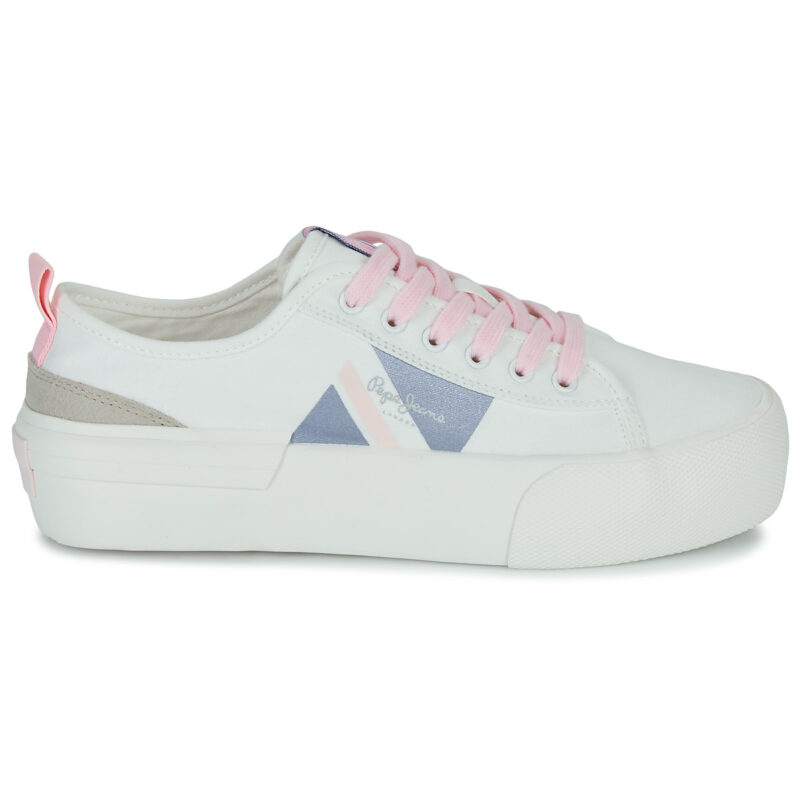 Pepe jeans ALLEN FLAG COLOR W Wei&szlig; Niedrige Sneaker Damen - 2