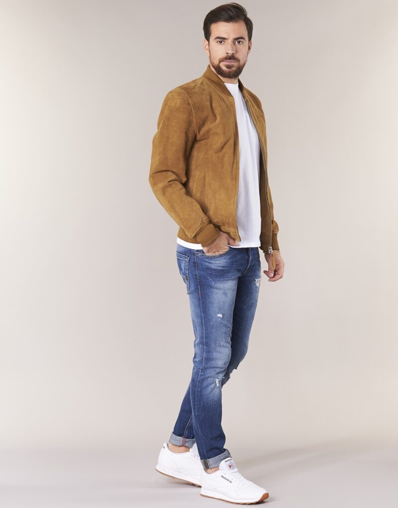 Chaqueta Schott LC301 marr&oacute;n para hombre - 3