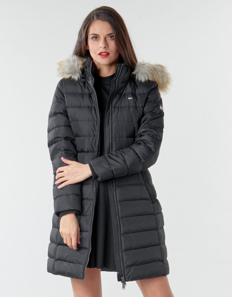 Doudoune &agrave; capuche Tommy Jeans TJW ESSENTIAL noire pour femme - Taille 2