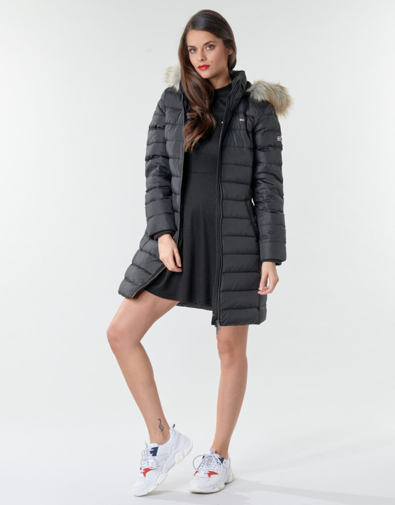 Doudoune &agrave; capuche Tommy Jeans TJW ESSENTIAL noire pour femme - Taille 3