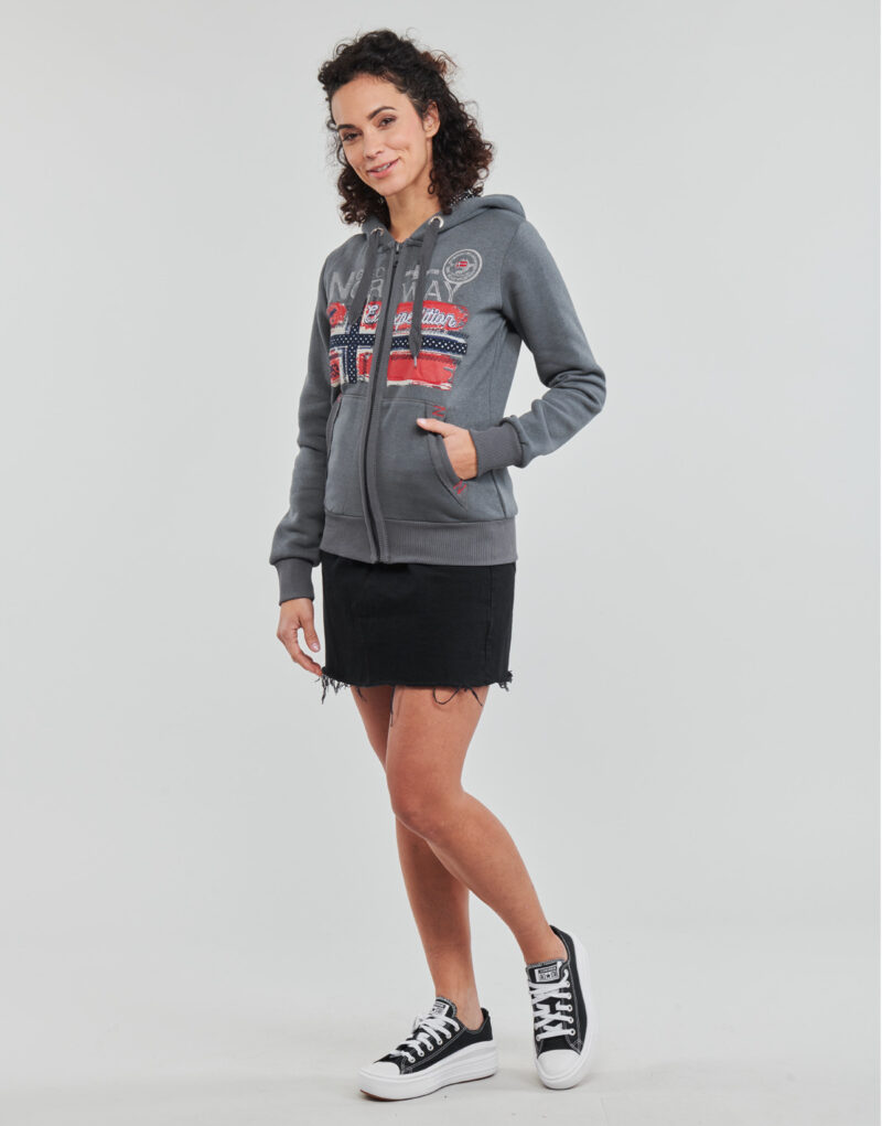 Sweat &agrave; capuche Geographical Norway FARLOTTE Gris Sweat &agrave; capuche Femme - 3