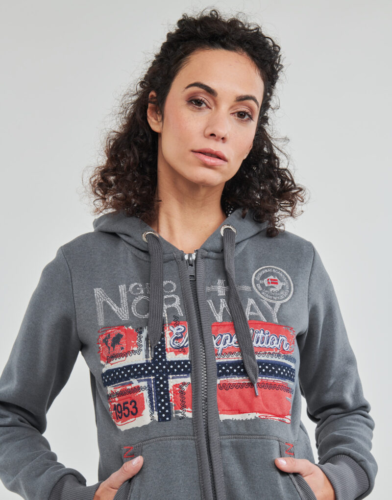 Sweat &agrave; capuche Geographical Norway FARLOTTE Gris Sweat &agrave; capuche Femme - 5