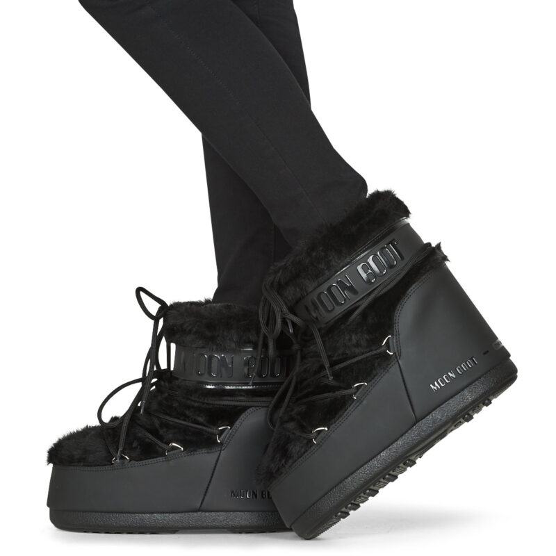 Moon Boot Moon Boot Icon Low Faux Fur Nero Scarpe da neve Donna - 8
