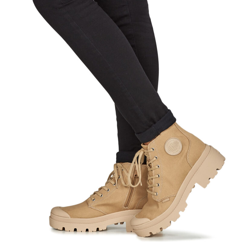 Palladium  PALLABASE TWILL  Beige -  Sneakers alte Donna - 8