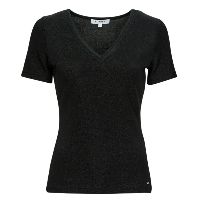 Camisetas Morgan Camiseta negra de manga corta DIWI para mujer - 1