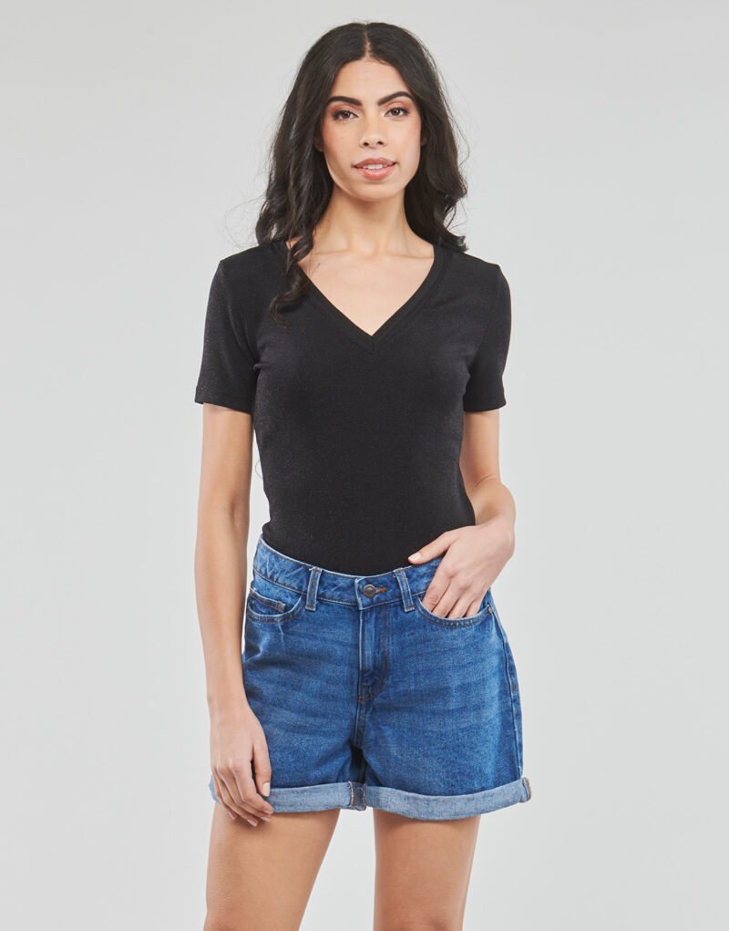 Camisetas Morgan Camiseta negra de manga corta DIWI para mujer - 2