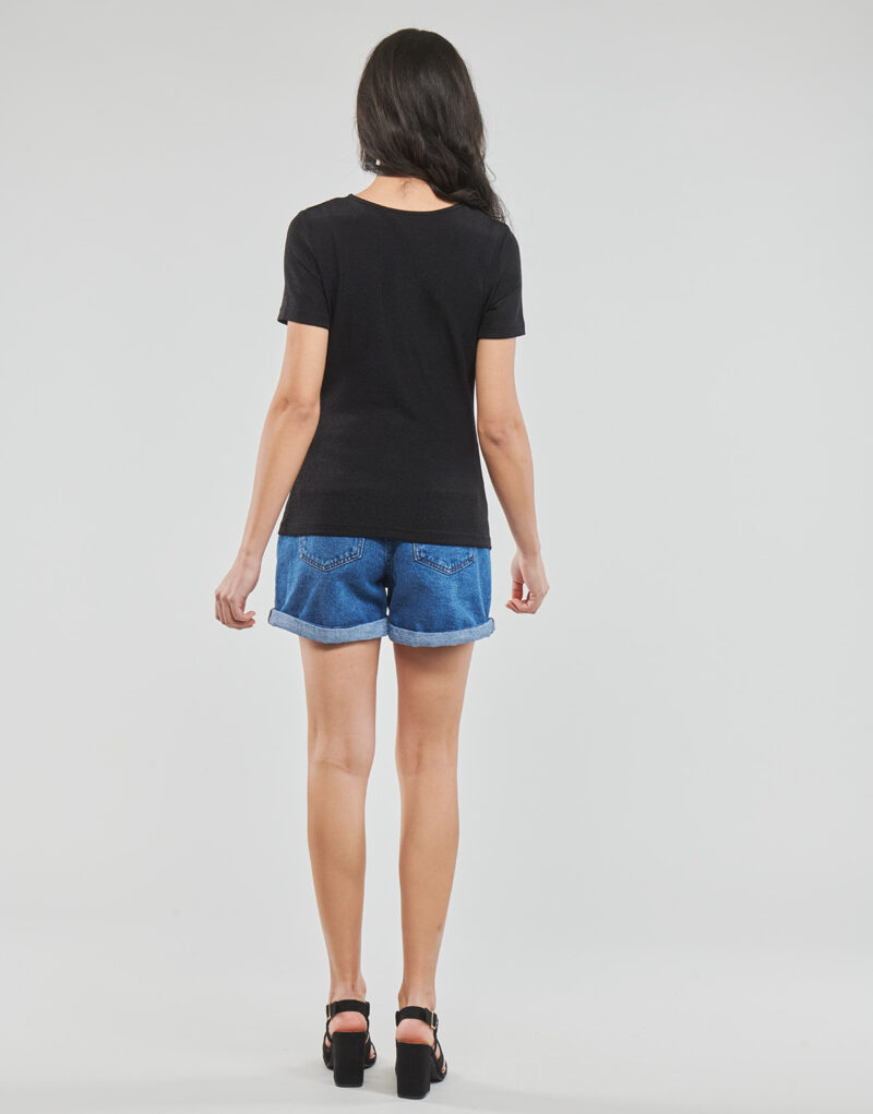 Camisetas Morgan Camiseta negra de manga corta DIWI para mujer - 4