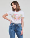 T-Shirt Guess SS CN TRIANGLE FLOWERS TEE Bianco T-shirt maniche corte Donna - 2