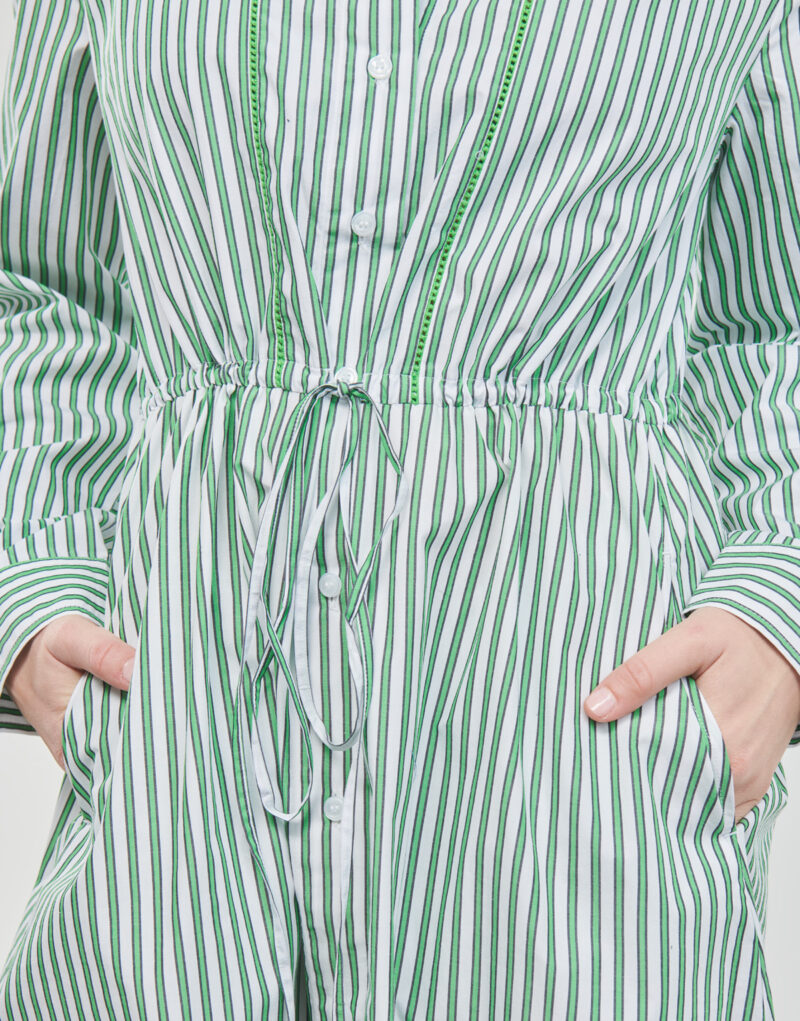 Abito corto Tommy Hilfiger ORG CO STRIPE MIDI SHIRT-DRESS Bianco Abiti corti Donna - 5