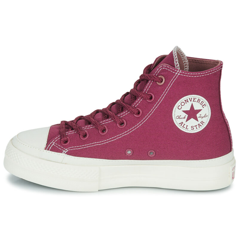 Converse CHUCK TAYLOR ALL STAR LIFT PLATFORM WORKWEAR TEXTILES HI Bordeaux Sneakers alte Donna - 4