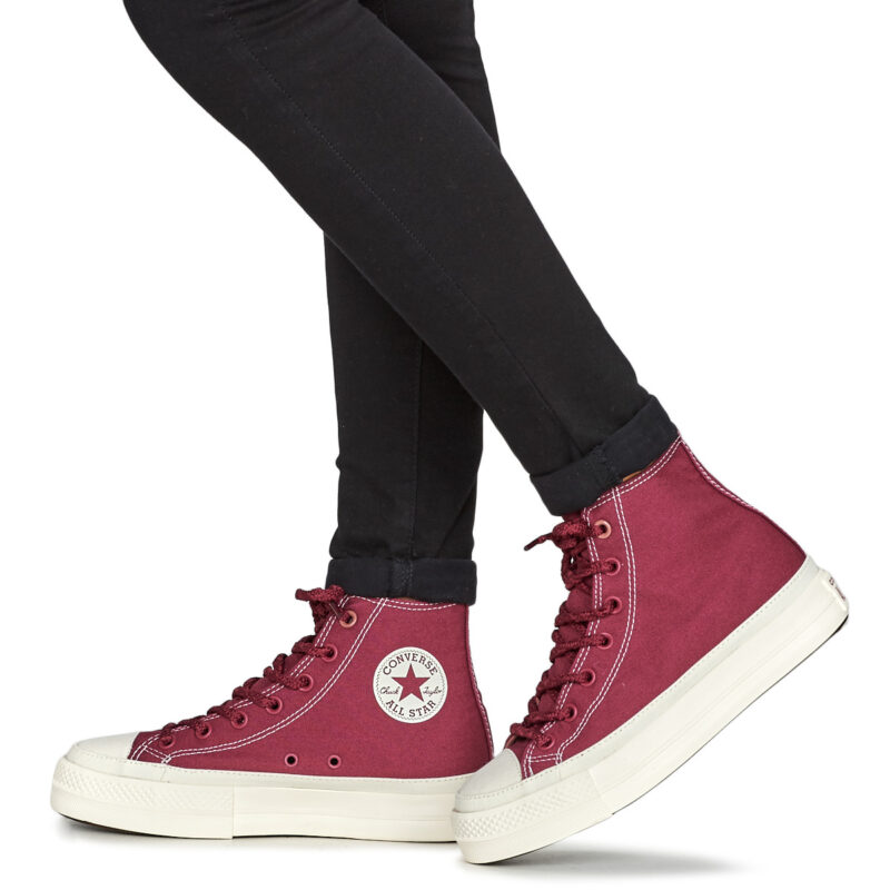 Converse CHUCK TAYLOR ALL STAR LIFT PLATFORM WORKWEAR TEXTILES HI Bordeaux Sneakers alte Donna - 8