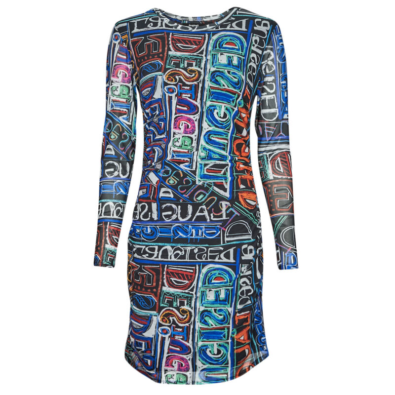 Abito corto  Desigual  VEST_LETTERING  Multicolore -  Abiti corti Donna - 1