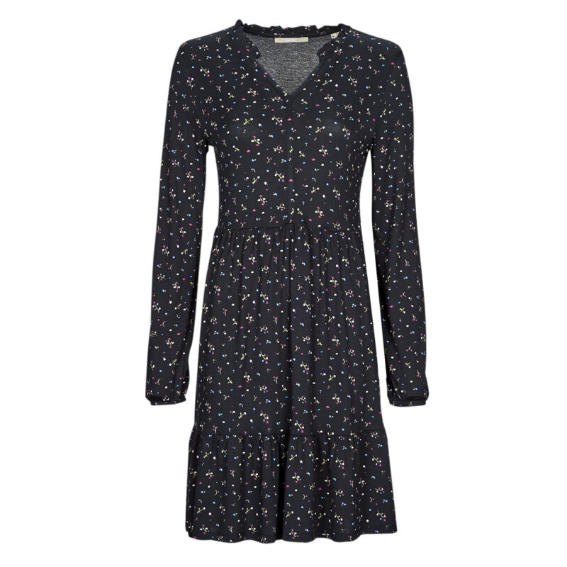 Abito corto  Esprit  CVE AOP crepe  Nero -  Abiti corti Donna - 1