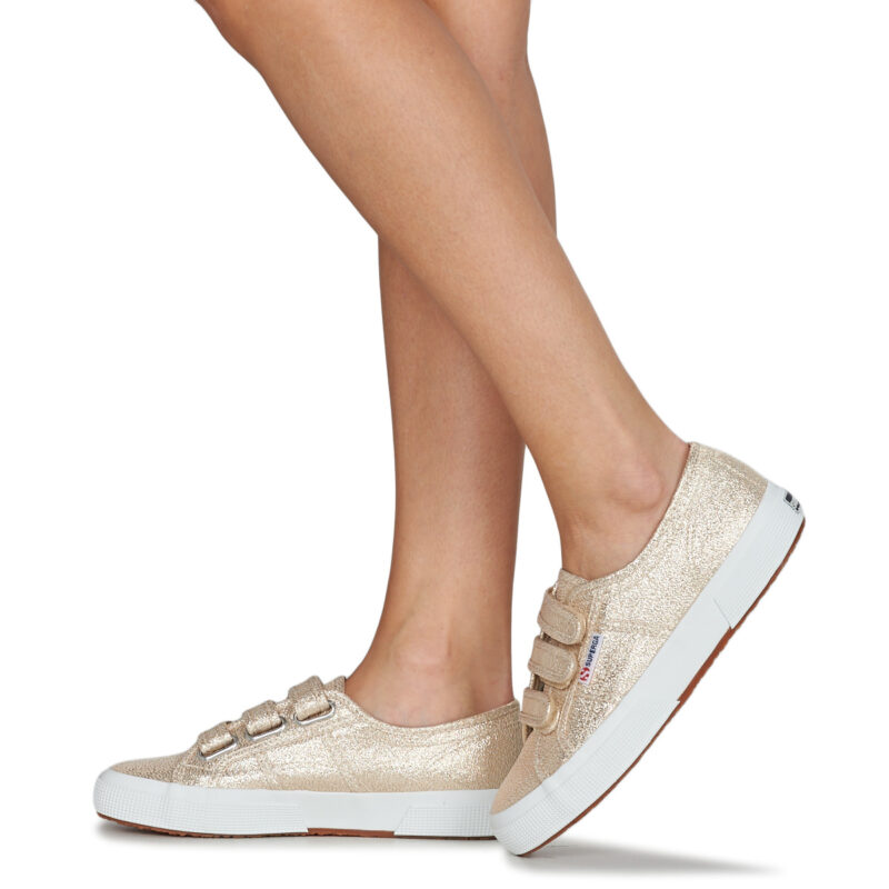 Superga 2750 LAME STRAP Gold Women's Low-Top Sneakers - 8