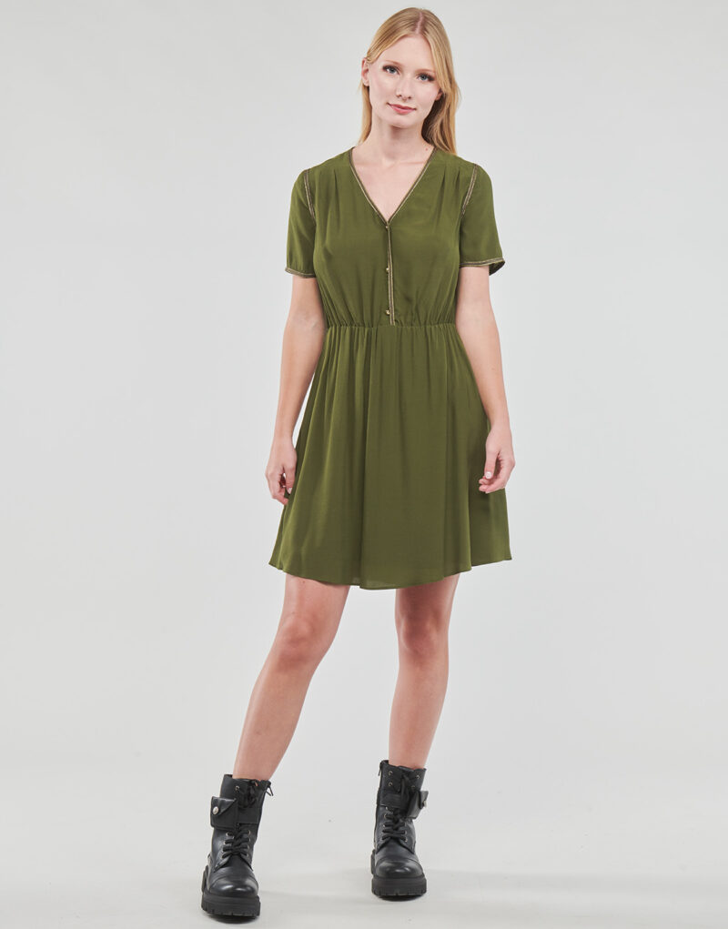 Naf Naf KALIN R1 Khaki Short Dress Women's Short Dresses - 2