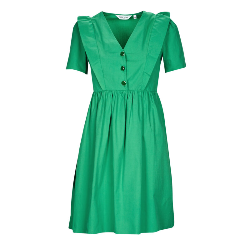 Naf Naf KALOU R1 Green Short Dress Women's Short Dresses - 1