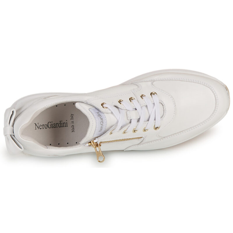NeroGiardini E306371D-707 Wei&szlig;e Damen-Sneaker, niedrig geschnitten - Gr&ouml;&szlig;e 6