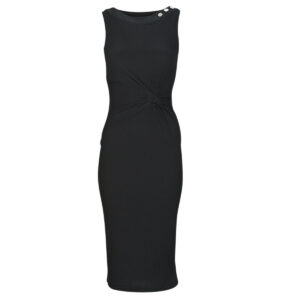 Abito   Guess  SL ERNESTINE KNOT DRESS  Nero -   Abiti Lunghi Donna