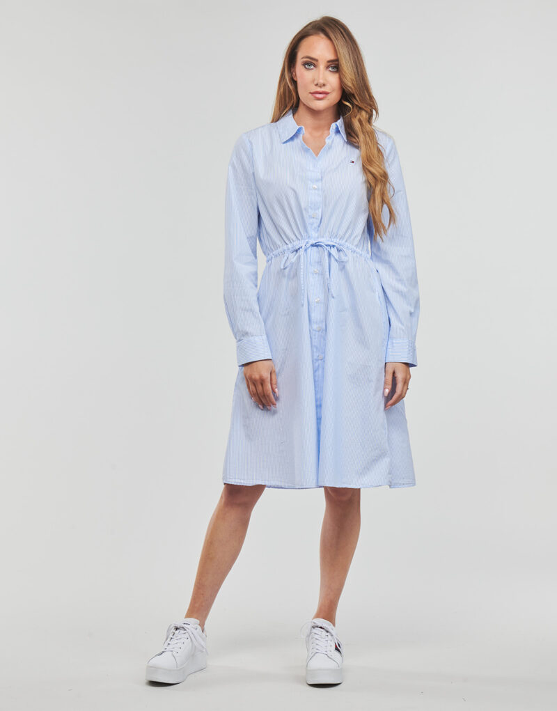 Abito corto Tommy Hilfiger ITHAKA KNEE SHIRT-DRESS LS Blu Abiti corti Donna - 2