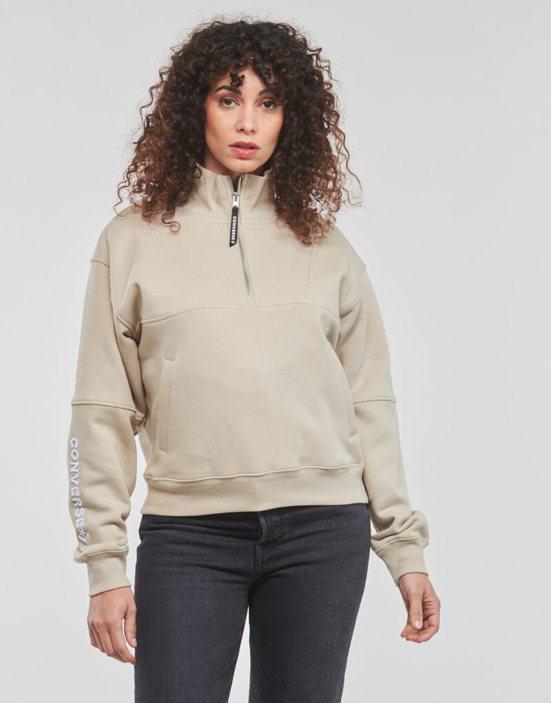 Felpa Converse FASHION HALF-ZIP Beige Felpe Donna - 2