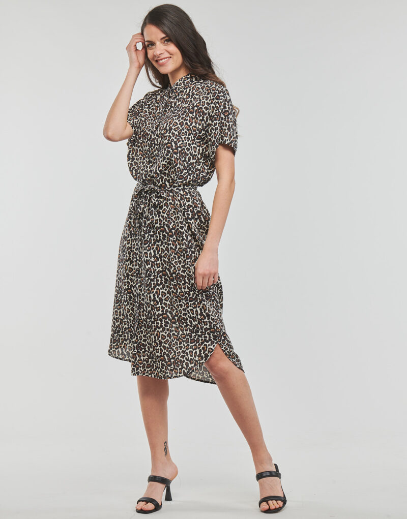 Abito Vero Moda VMBUMPY SS CALF SHIRT DRESS NOOS Multicolore Abiti Lunghi Donna - 3