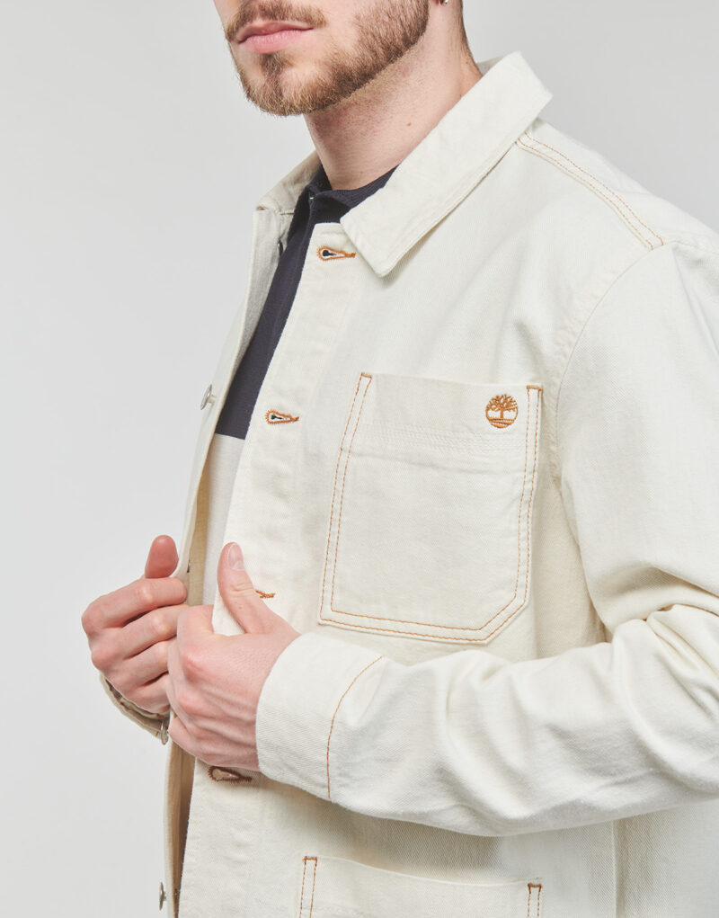 Giubbotto Timberland Work For The Future - Cotton Hemp Denim Chore Jacket Bianco Giubbotti Uomo - 5