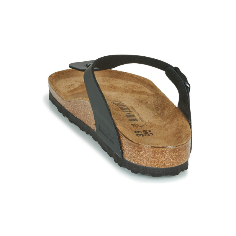 BIRKENSTOCK Gizeh Birko-flor / Schwarz / Normale schwarze Flip-Zehentrenner f&uuml;r Damen - Gr&ouml;&szlig;e 5