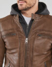 Giacca in pelle Oakwood DRINK Marrone Giacche in pelle Uomo - 5