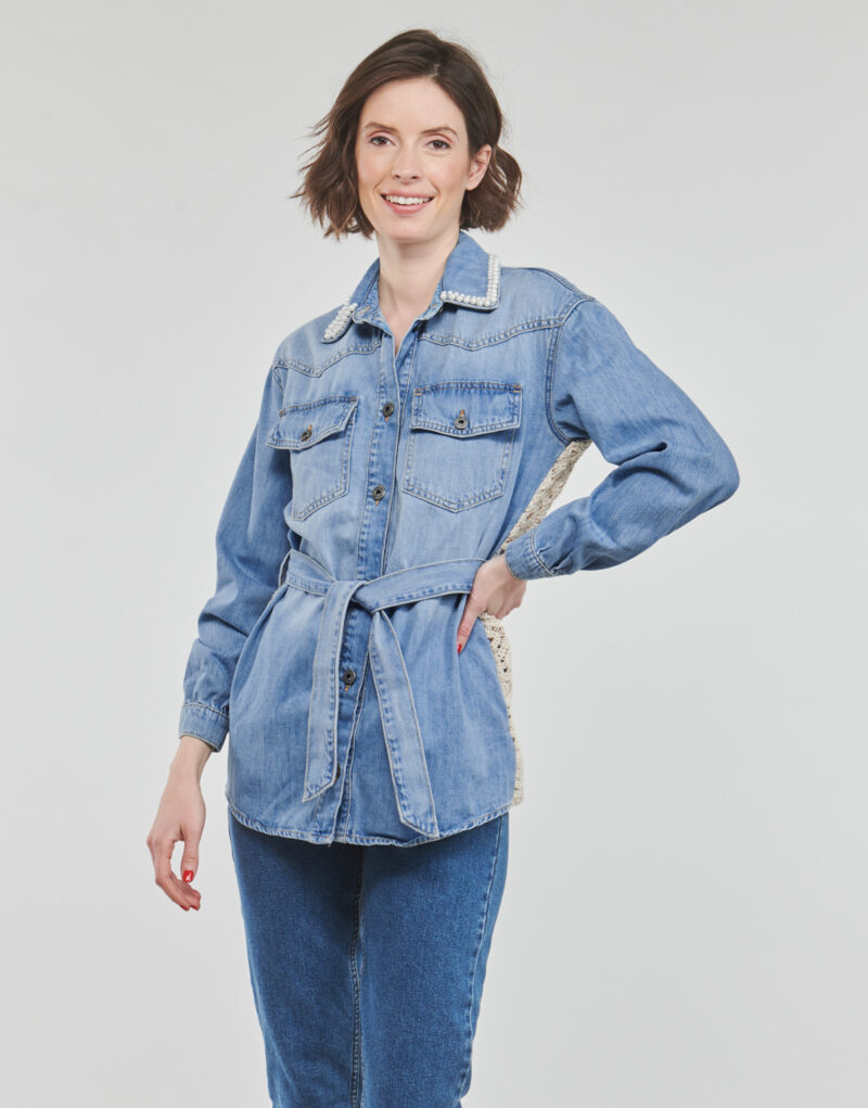 Jeansjacke Liu Jo GIACCA CAMICIA Blu Giacche in jeans Donna - 2