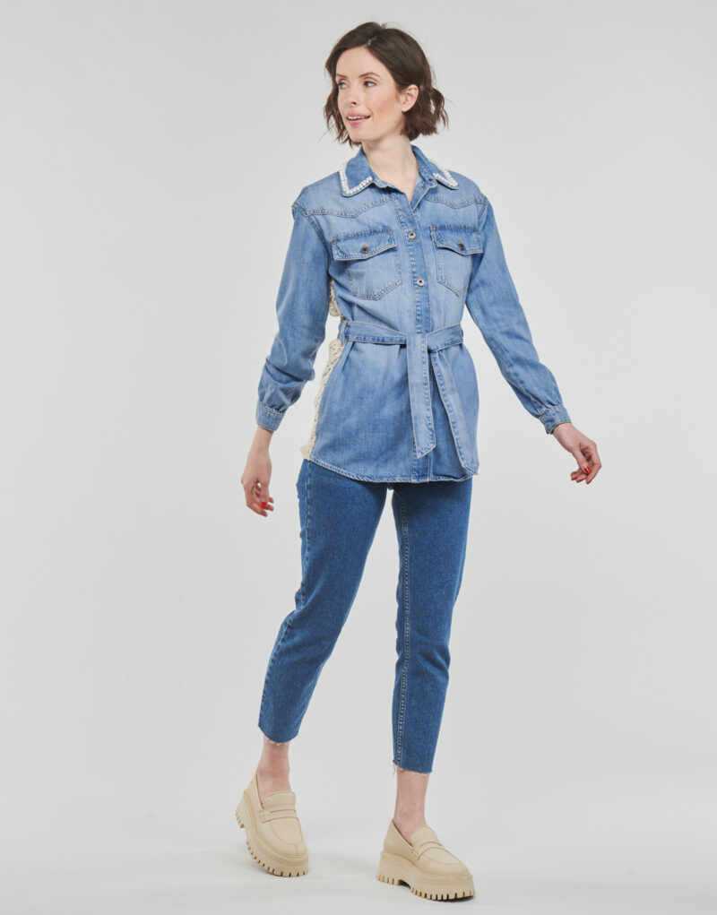 Jeansjacke Liu Jo GIACCA CAMICIA Blu Giacche in jeans Donna - 3