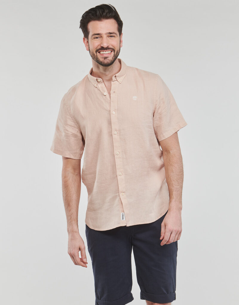 Kurzarmhemd Timberland SS Mill River Linen Shirt Slim Rosa Kurzarmhemden Herren - 2