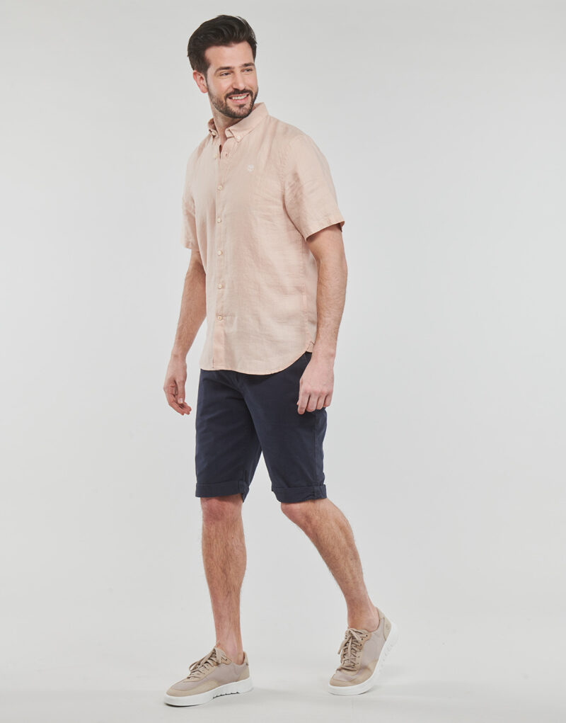 Kurzarmhemd Timberland SS Mill River Linen Shirt Slim Rosa Kurzarmhemden Herren - 3