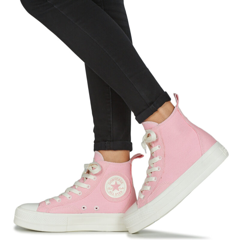 Converse CHUCK TAYLOR ALL STAR LIFT-SUNRISE PINK/SUNRISE PINK/VINTAGE WHI Rosa Sneakers alte Donna - 8