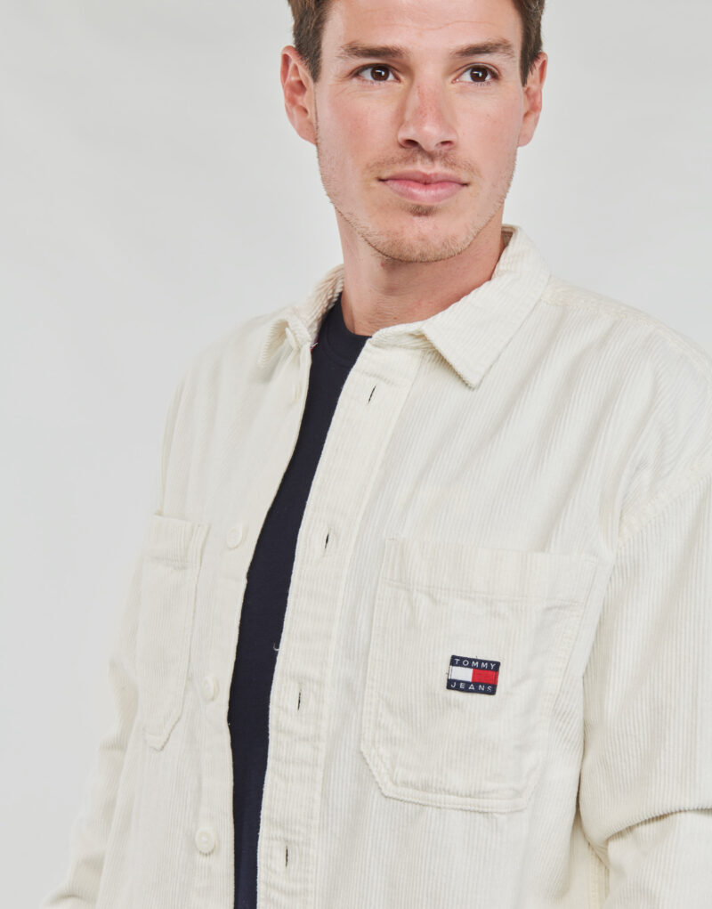 Camicia a maniche lunghe Tommy Jeans TJM CASUAL CORDUROY OVERSHIRT Bianco Camicie a maniche lunghe Uomo - 5