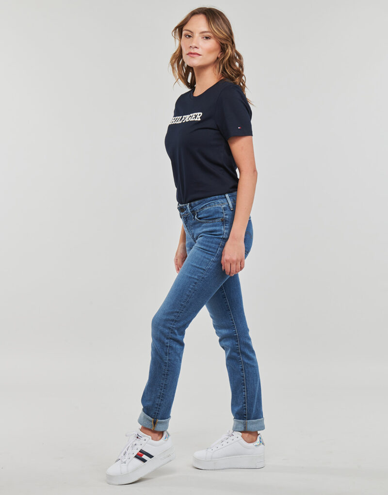 T-Shirt Tommy Hilfiger REG MONOTYPE EMB C-NK SS Marine T-Shirt kurze &Auml;rmel Damen - 3