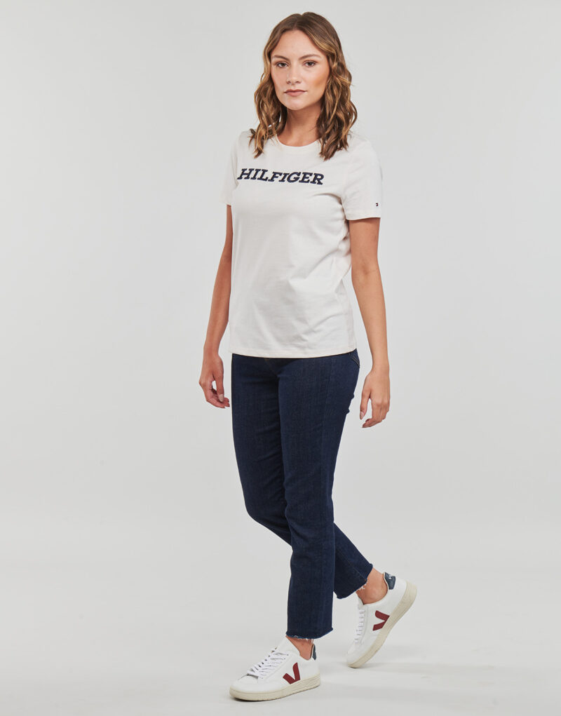 T-shirt Tommy Hilfiger REG MONOTYPE EMB C-NK SS Bianco T-shirt maniche corte Donna - 3