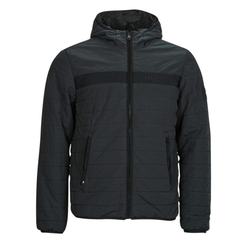 Chaqueta acolchada con capucha Tommy Hilfiger GMD para hombre, color negro, de plumas - 1
