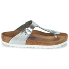 BIRKENSTOCK Gizeh Soft Footbed Metallic / Pelle / Silver / Regular Argento Infradito Donna - 2