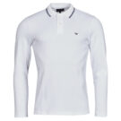 Polo &agrave; manches longues Emporio Armani Polo blanc &agrave; manches longues pour homme 8N1FB5 - 1