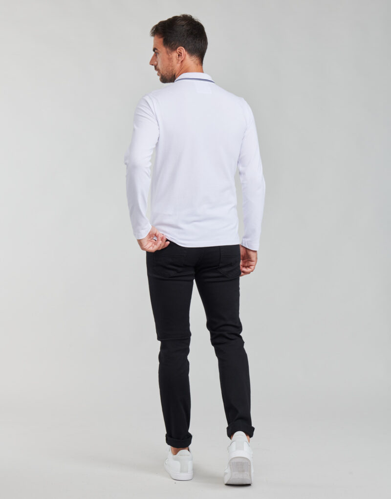 Polo &agrave; manches longues Emporio Armani Polo blanc &agrave; manches longues pour homme 8N1FB5 - 4