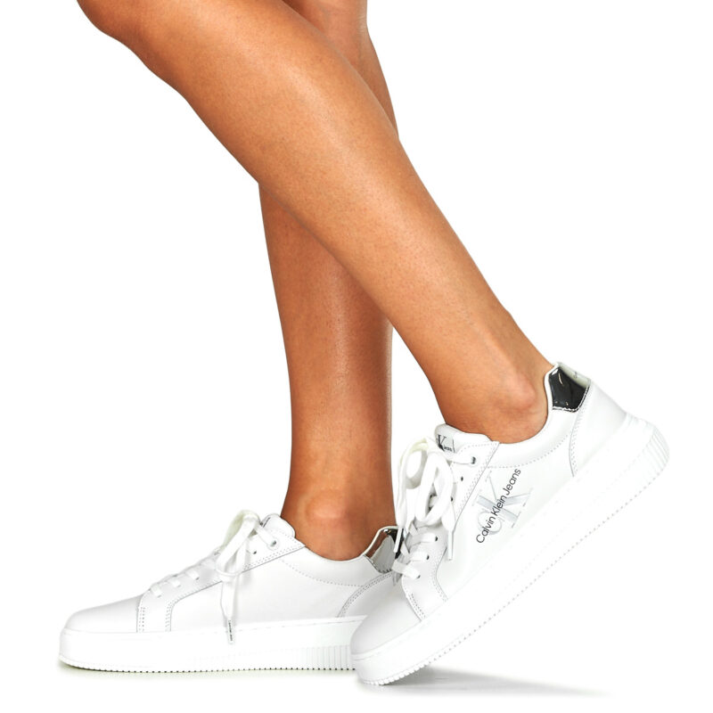 Calvin Klein Jeans CHUNKY CUPSOLE MONO LTH WN Wei&szlig; Damen Sneaker - 8