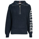 Pull Tommy Hilfiger PLACED HILFIGER 1/2 ZIP SWEATER Marine Pulls Femme - 1