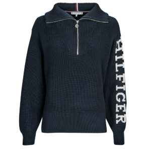 Maglione  Tommy Hilfiger  PLACED HILFIGER 1/2 ZIP SWEATER  Marine -  Maglioni Donna