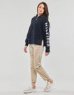 Pull Tommy Hilfiger PLACED HILFIGER 1/2 ZIP SWEATER Marine Pulls Femme - 3