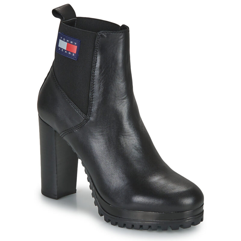 Tommy Jeans Essentials High Heel Boot Black Women's Ankle Boots - 1