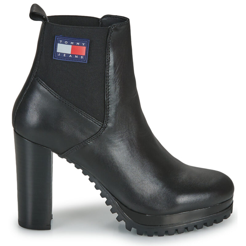 Tommy Jeans Essentials High Heel Boot Black Women's Ankle Boots - 2