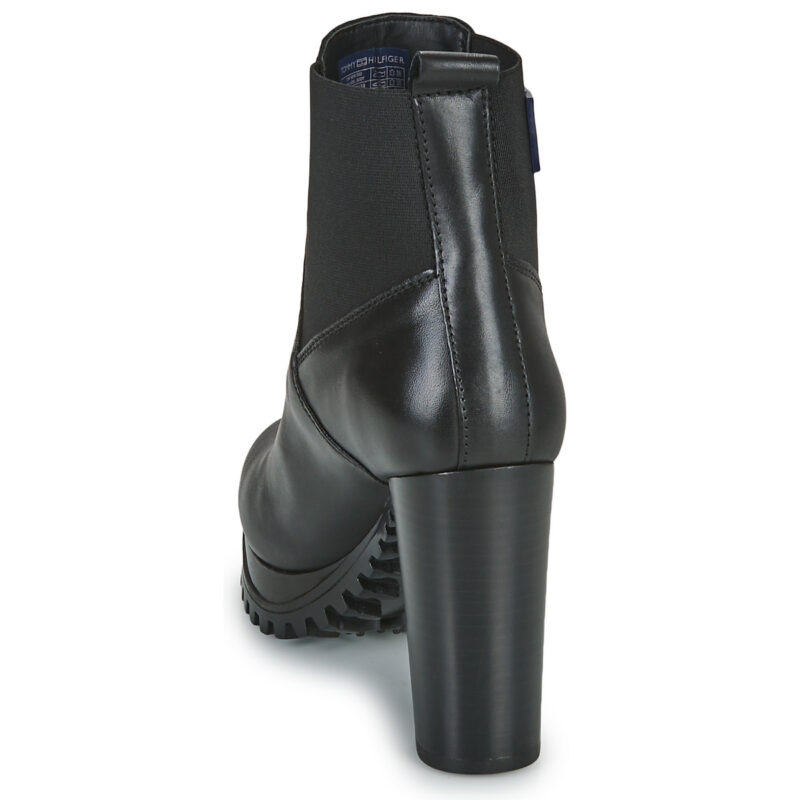Tommy Jeans Essentials High Heel Boot Black Women's Ankle Boots - 5