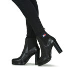 Tommy Jeans Essentials High Heel Boot Black Women's Ankle Boots - 8