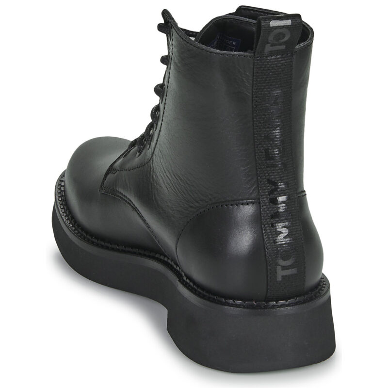 Tommy Jeans TJW LACE UP FLAT BOOT Black Women's Ankle Boots - 5