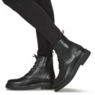 Tommy Jeans TJW LACE UP FLAT BOOT Black Women's Ankle Boots - 8
